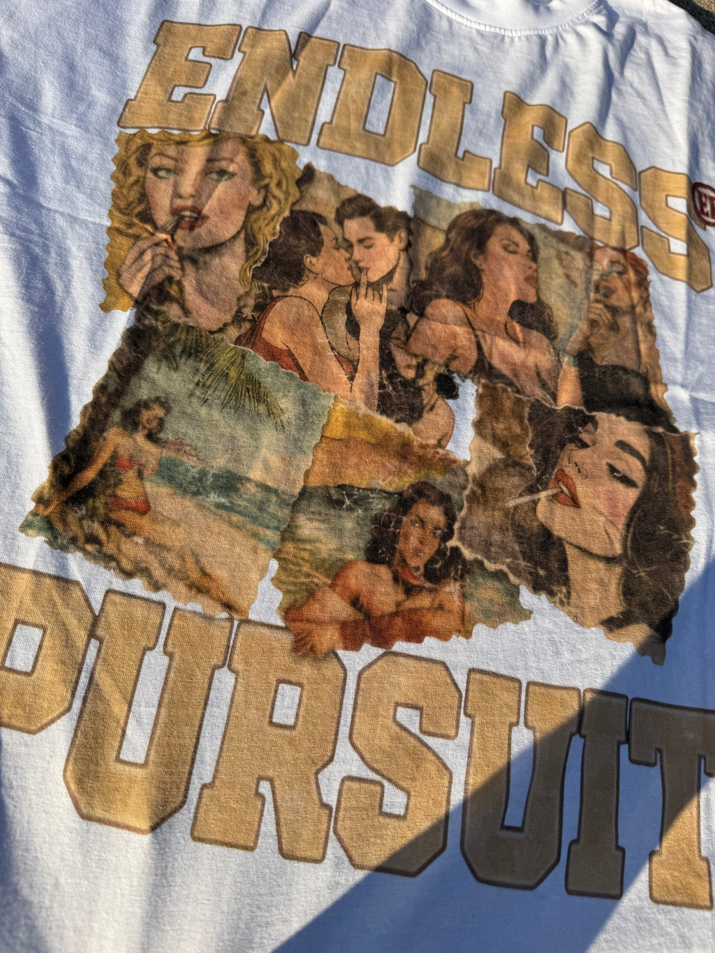 White Graphic Endless Pursuit Tee