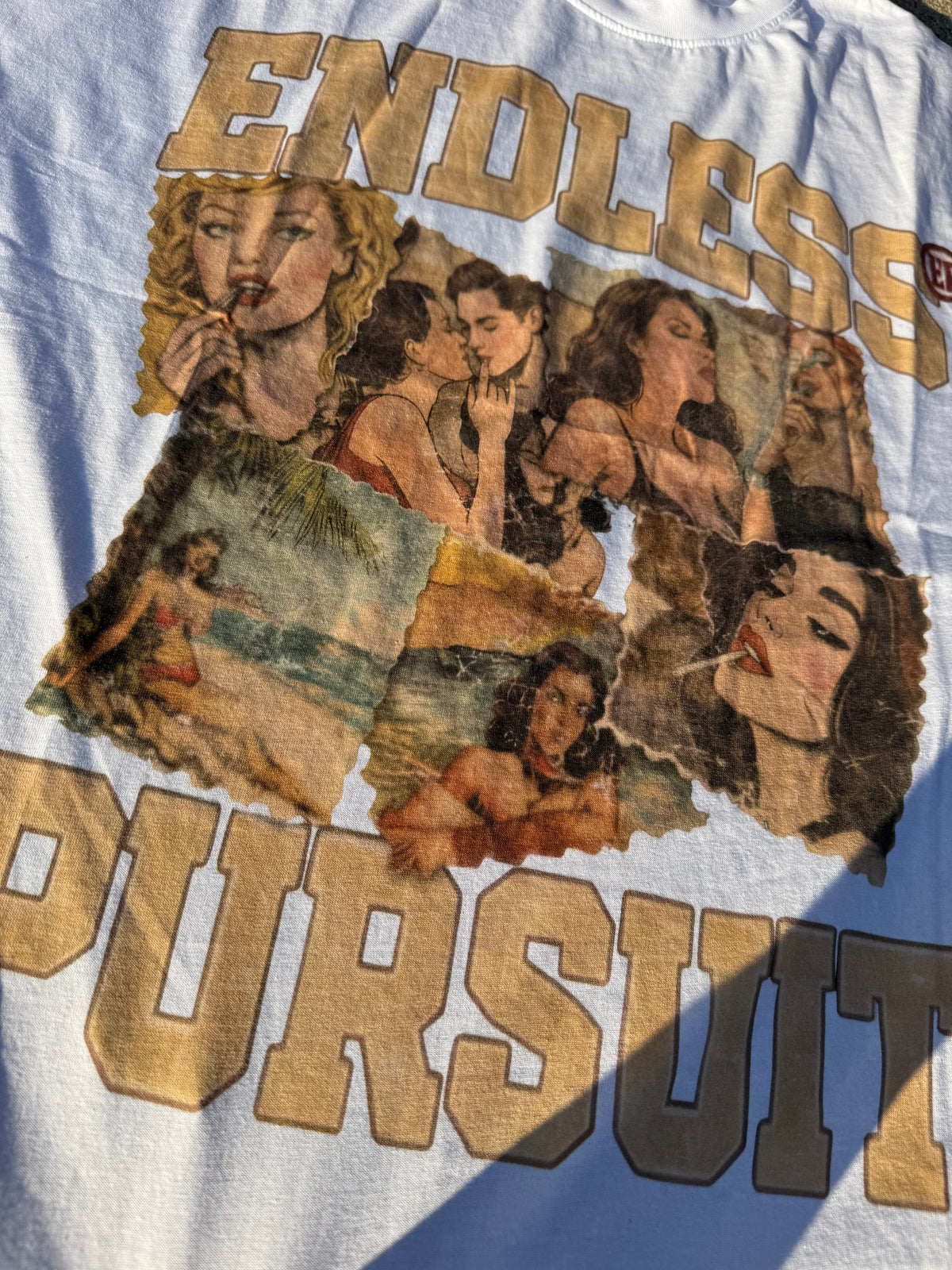 White Graphic Endless Pursuit Tee