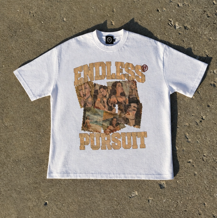 White Graphic Endless Pursuit Tee
